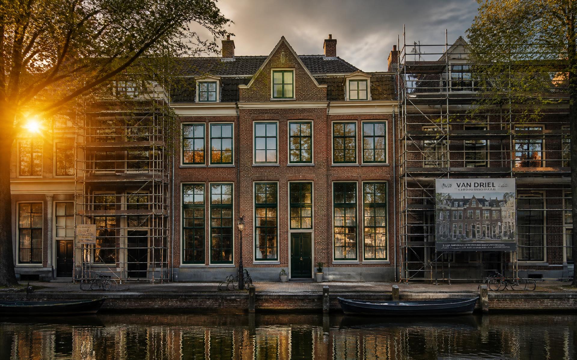 Gerenoveerde gevel van een herenhuis in Den Bosch